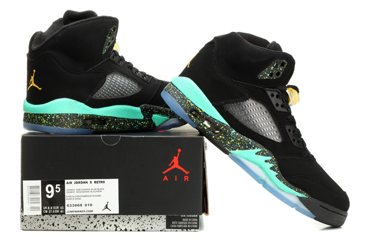 Cheap Real 2015 Jordan Jordan 5 Black Blue Shoes - Click Image to Close